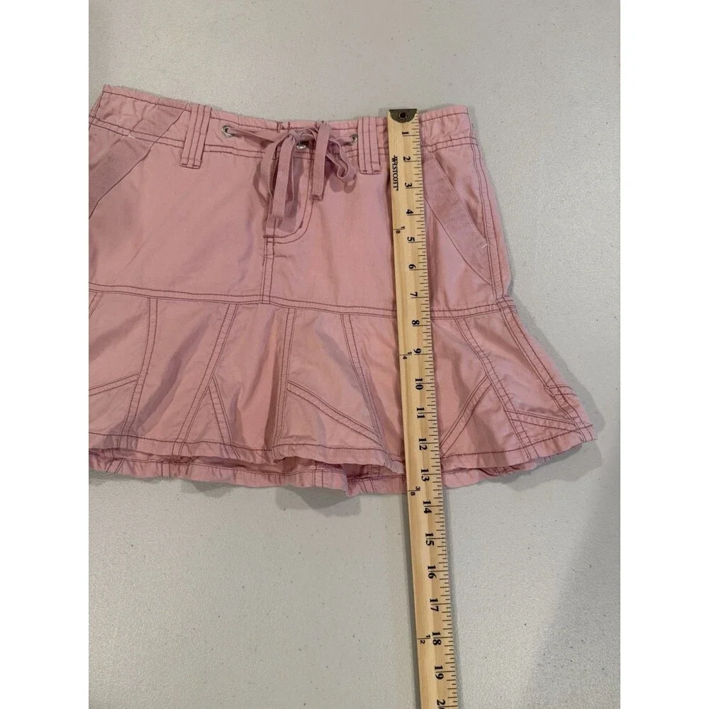 Vintage Y2K Periscope Mini Skirt 0 Pink Cotton Travel Coquette Twee Preppy